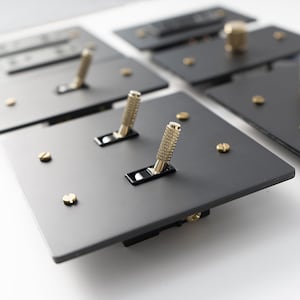 Brass Switch Plates - Handcrafted  Premium Light Switch Covers + Dimmer, Outlet, Toggle
