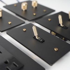 Black Brass Switch Plates - Handcrafted Premium Dimmer, Outlet, Toggle
