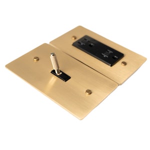 Handcrafted Gold Brass Switch Covers - Premium Light Switch Plates with Dimmer, Outlet, Toggle Styles