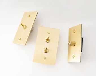 Brass Light Switches - Rotary Dimmer, Toggle