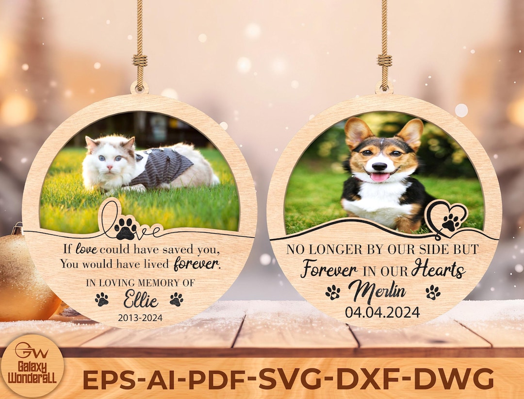 Pet Memorial Ornament SVG: Dog Cat Loss Keepsake Laser Cut File - Etsy