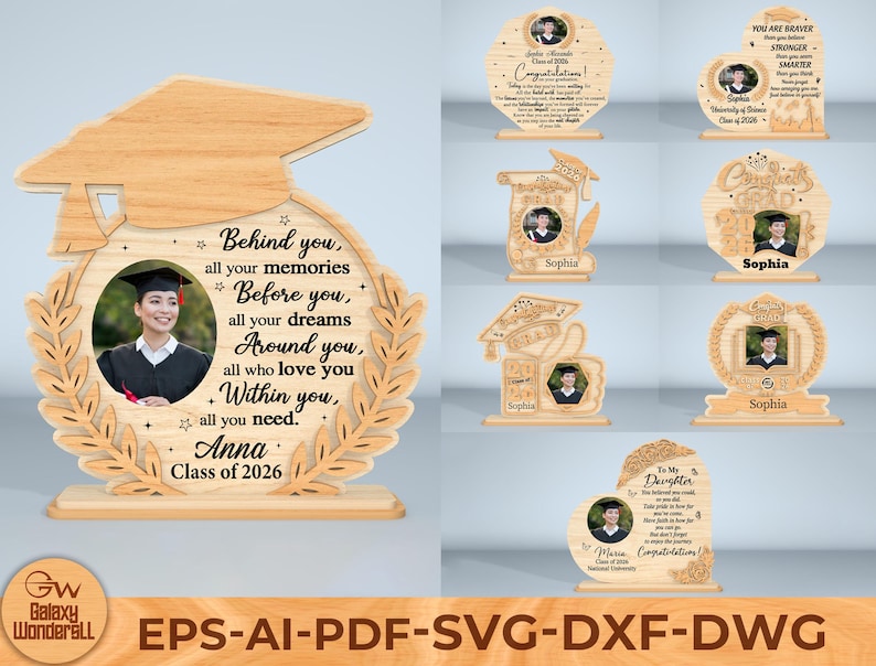 Personalized Graduation Wooden Plaque Laser Cut File, Class of 2026 ...