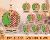 Personalized Family Christmas Ornament SVG: North Pole Sign Laser Cut File (Digital File)