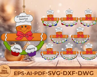 Lebkuchen Oma Ornament SVG: Laser geschnitten Weihnachtsdatei (Digitaler Download)