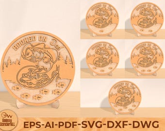 Hooked on Dad Laser SVG File: Father's Day Fishing Gift (Digital Download)