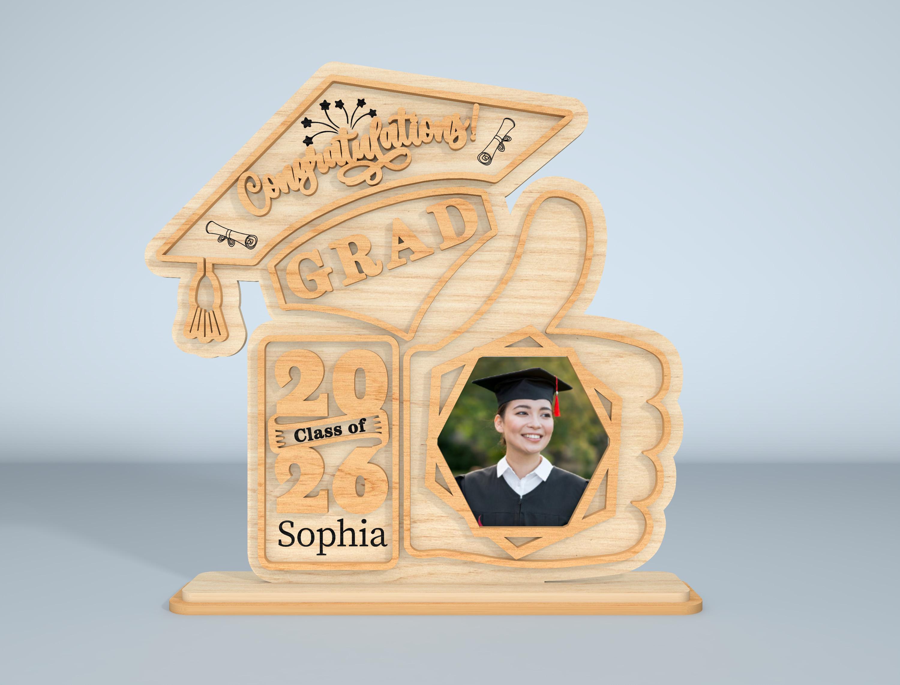 Personalized Graduation Wooden Plaque Laser Cut File, Class of 2026 ...