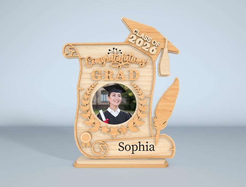 Personalized Graduation Wooden Plaque Laser Cut File, Class of 2026 ...