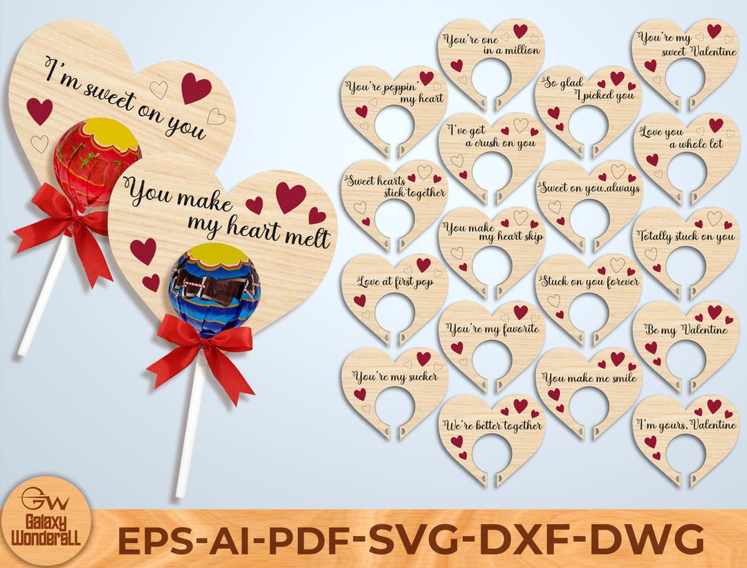 Valentine Heart Candy Holder SVG, Sweet Love Quote Plaque Laser