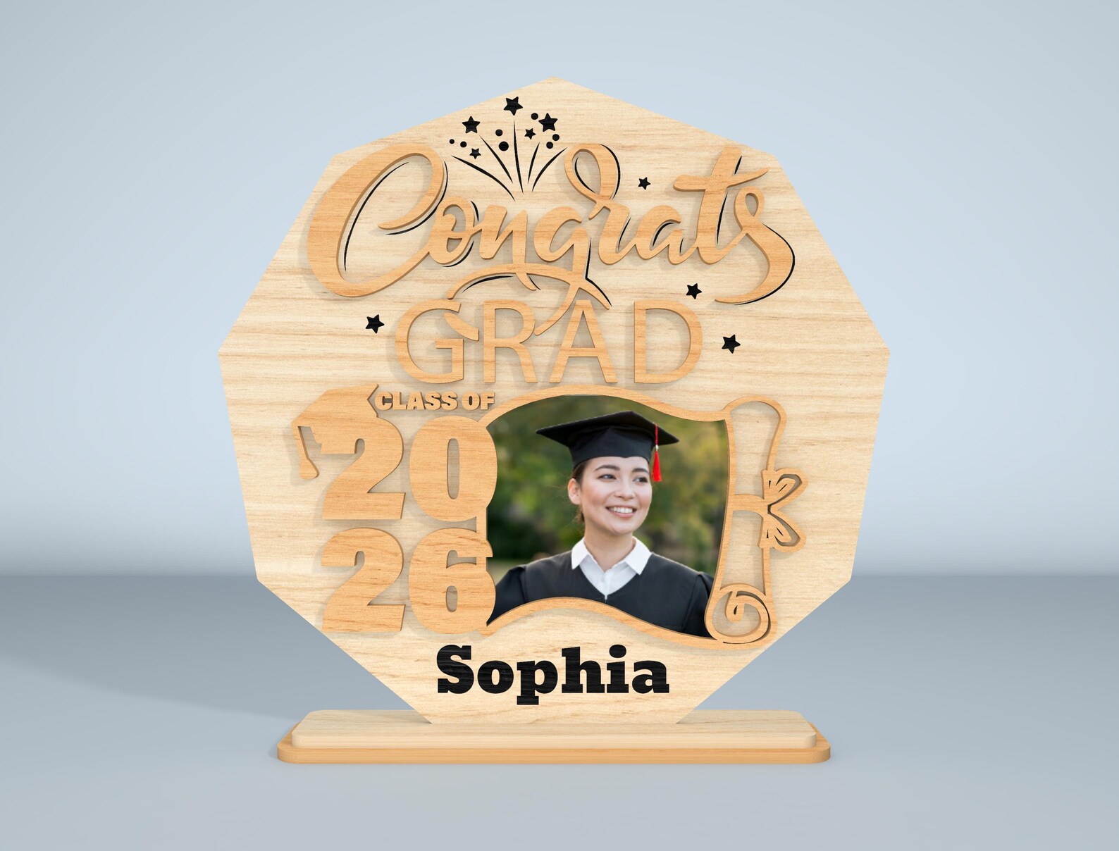 Personalized Graduation Wooden Plaque Laser Cut File, Class of 2026 ...