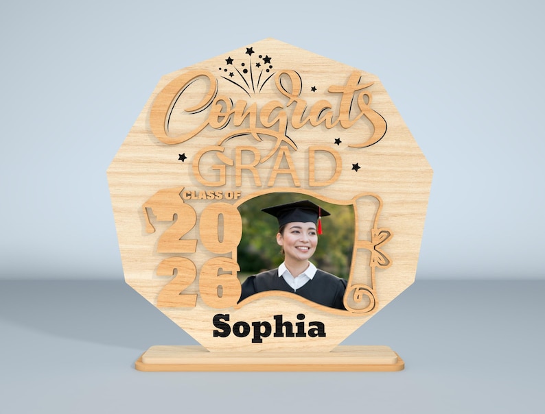 Personalized Graduation Wooden Plaque Laser Cut File, Class of 2026 ...