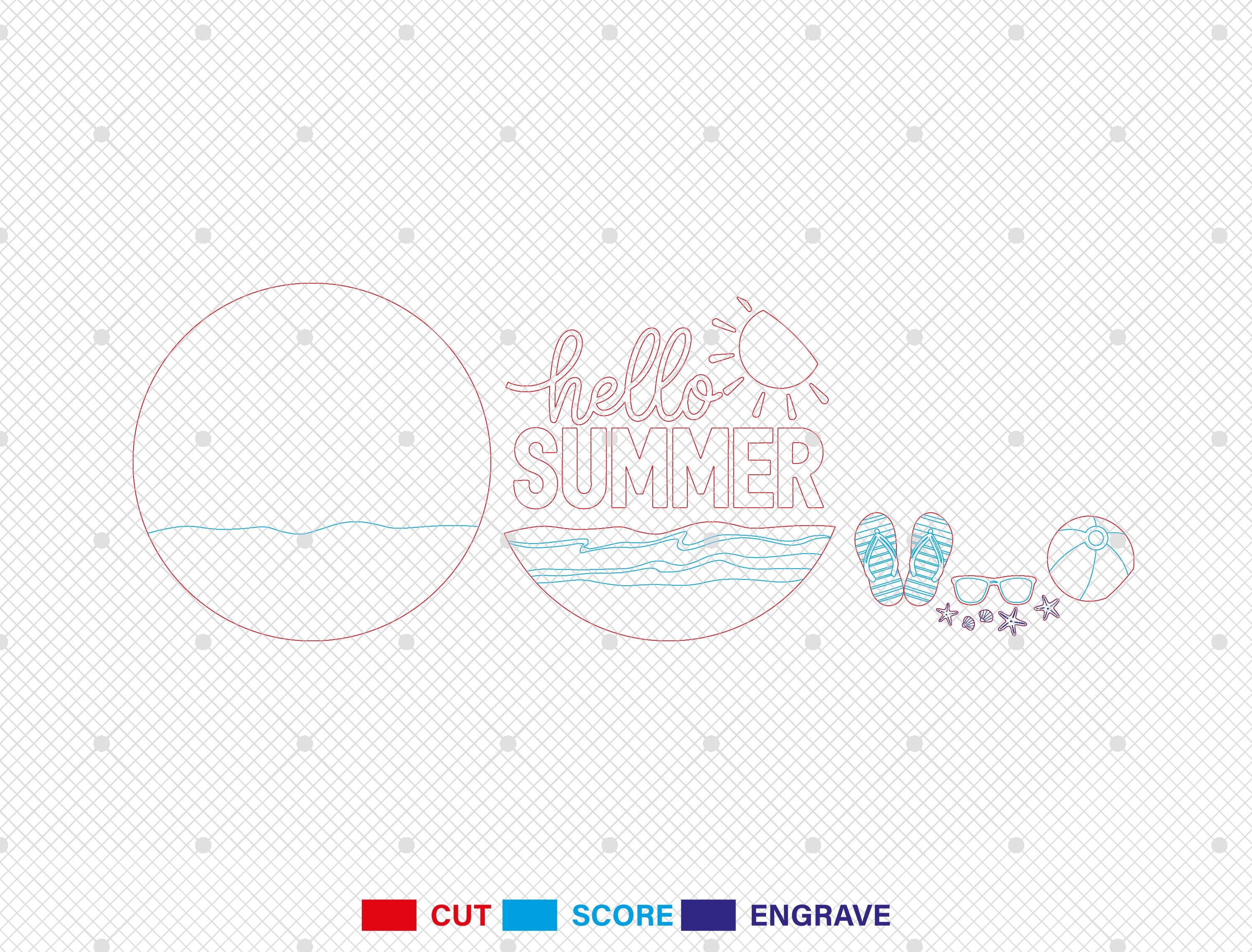 Hello Summer Door Hanger SVG: Laser Cut File (digital Download) - Etsy