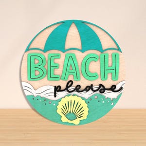 Summer Beach Wood Round Sign, Beach Laser Cut Design SVG, Welcome to ...