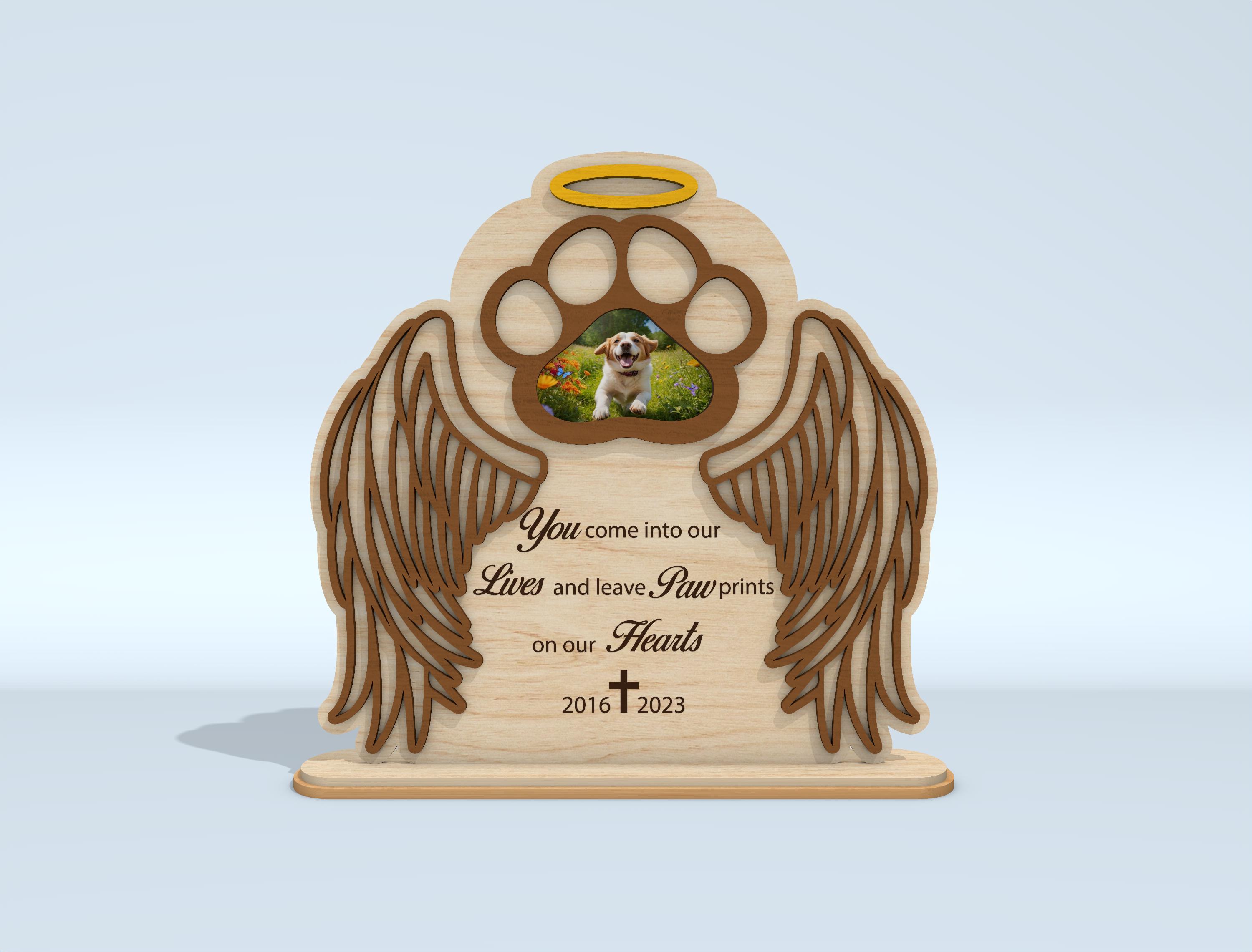 Pet Memorial SVG Bundle Laser Cut File, Dog Loss Gift SVG, Paw Print ...