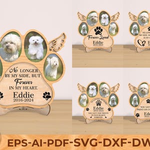 Memorial Pet Frame Digital Laser Cut File, Dog Paw Frame Svg, Memorial Gifts Svg, Pet Memorial Sign, Memorial Standing Svg