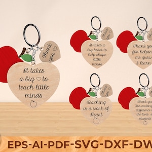 Leraar Apple sleutelhanger SVG, SVG-sleutelhanger, lasergraveerbestanden, Glowforge SVG, laserbestanden, lerarensleutelhanger svg, lasercut bestand Svg