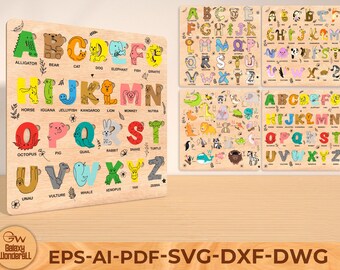 Personalized Animal Alphabet Puzzle Svg, Kids Name Puzzle,puzzle