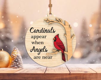 Large Christmas Cardinal Birds in Red Fabric