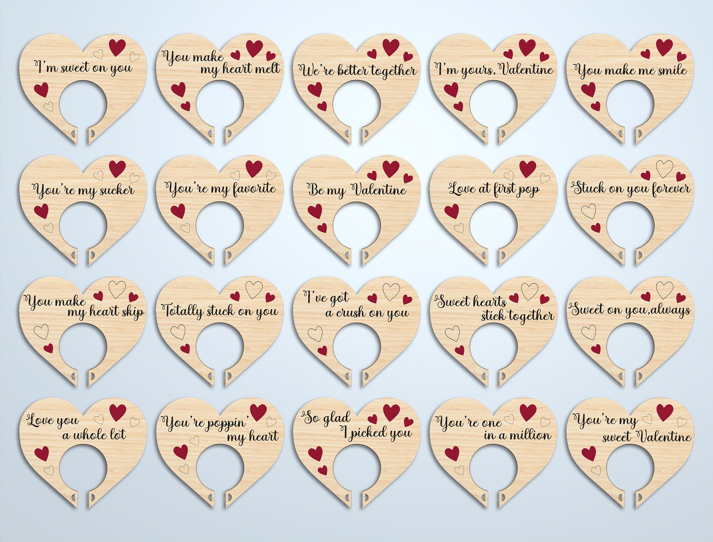 Valentine Heart Candy Holder SVG, Sweet Love Quote Plaque Laser