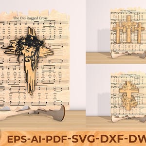 Old Rugged Cross SVG: Laser Cut Christian File, Wooden Decor