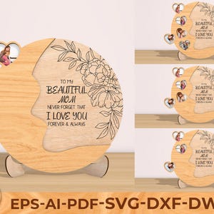 Mother's Day Stand Laser Cut, mother's day gift Svg, mother's day glowforge, Custom Engraved Wood Sign, Mom Puzzle Sign Gift