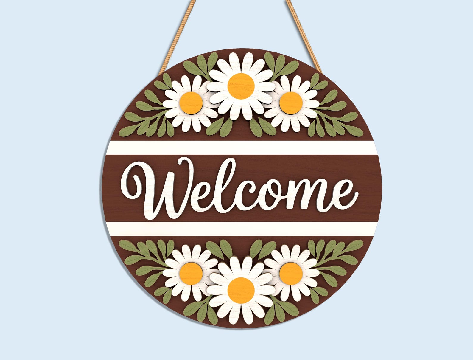 Spring Round Sign SVG Bundle, Welcome Door Hanger Laser Cut Files ...