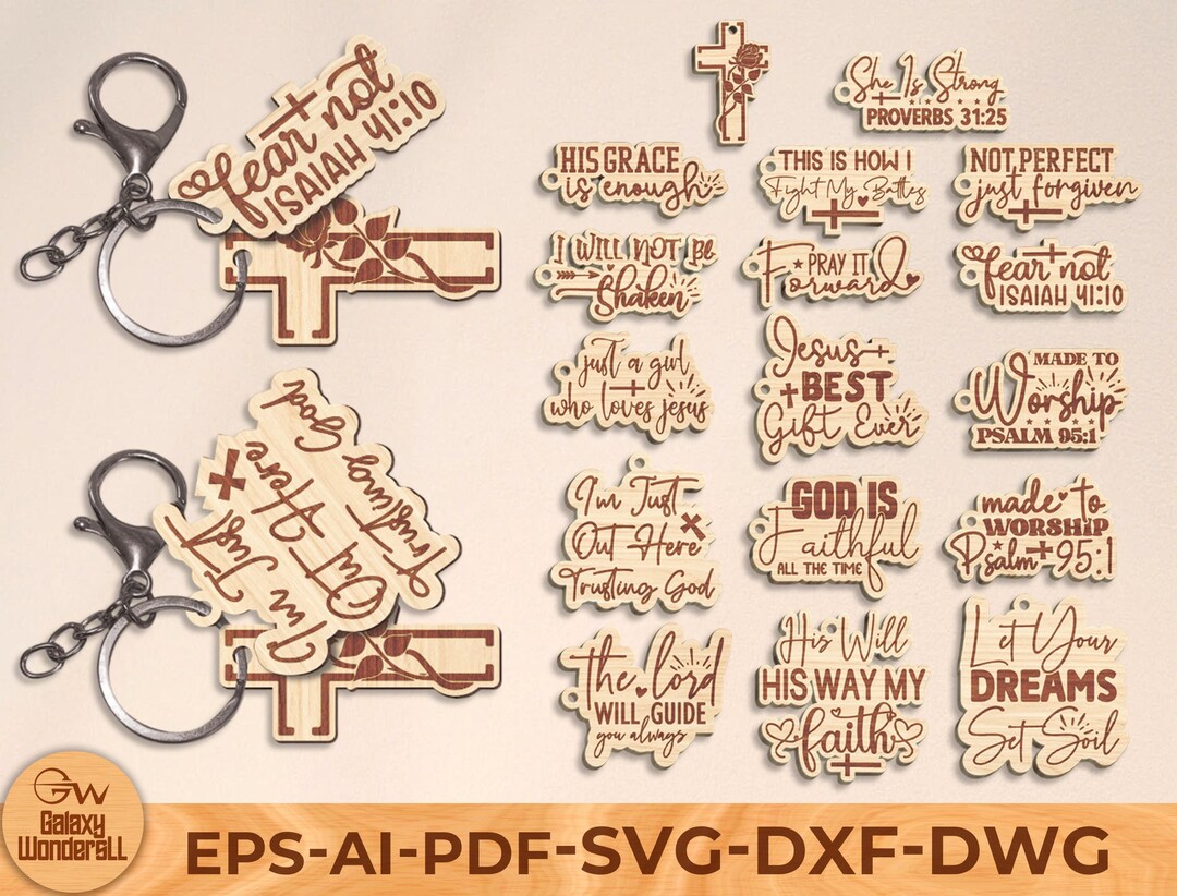 Religious Keychains Svg Religious Keychain Laser Cut Files, Keychain Cross Religious Gifts ...