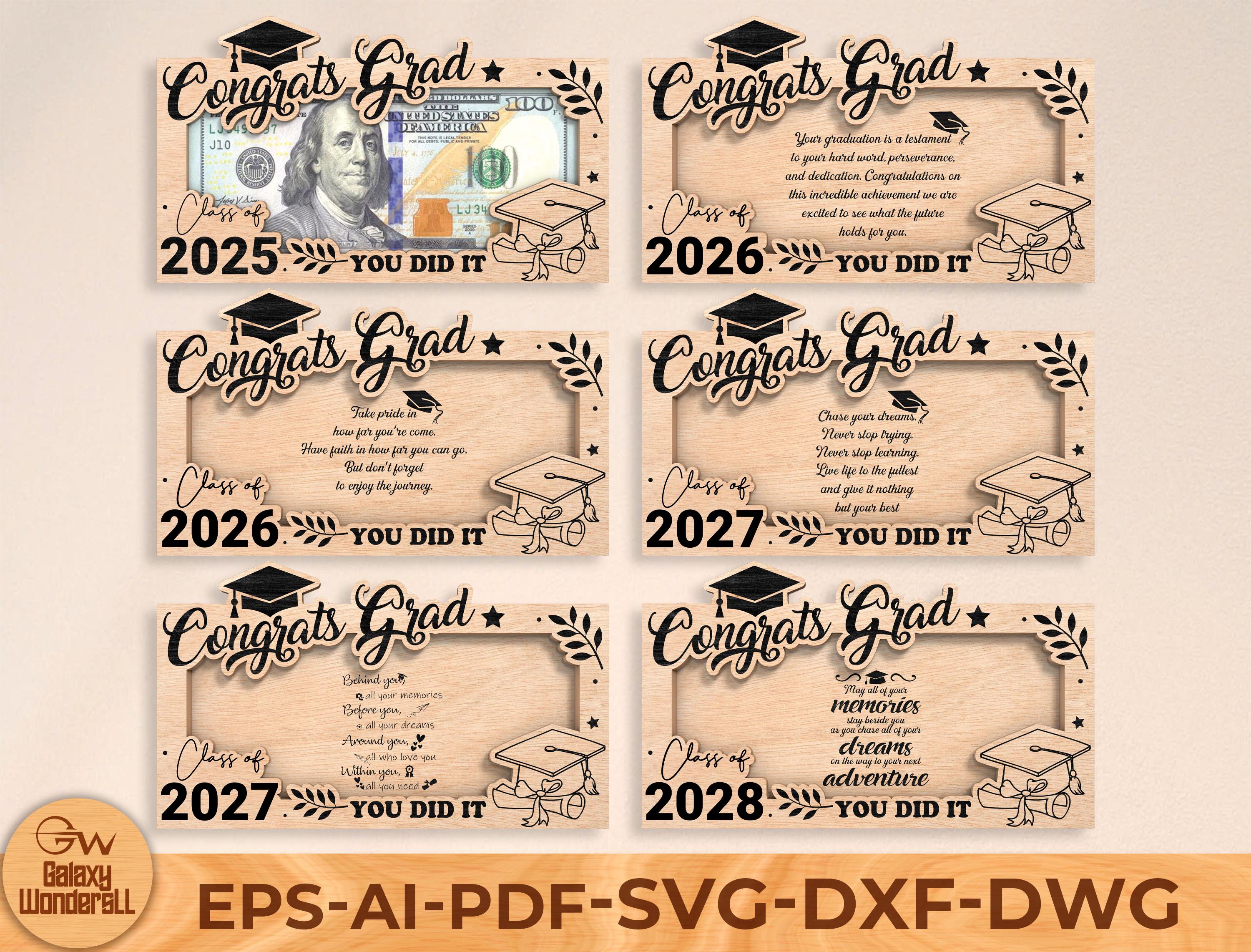 Graduation Money Holder SVG Bundle: Class of 2025 Gift (digital File ...