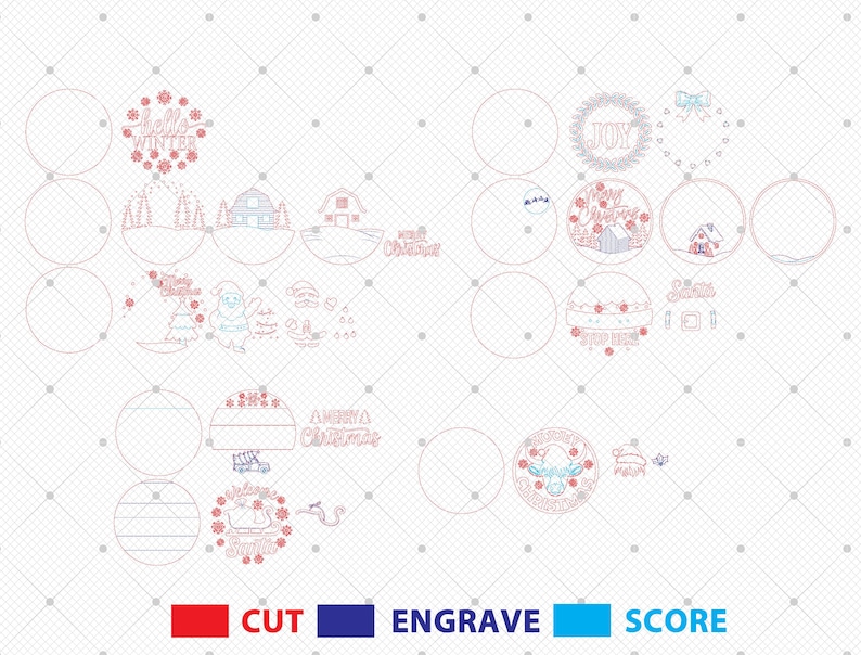 Juldörrskylt SVG-paket: Dekor för högtidsveranda (digital fil) bild 10