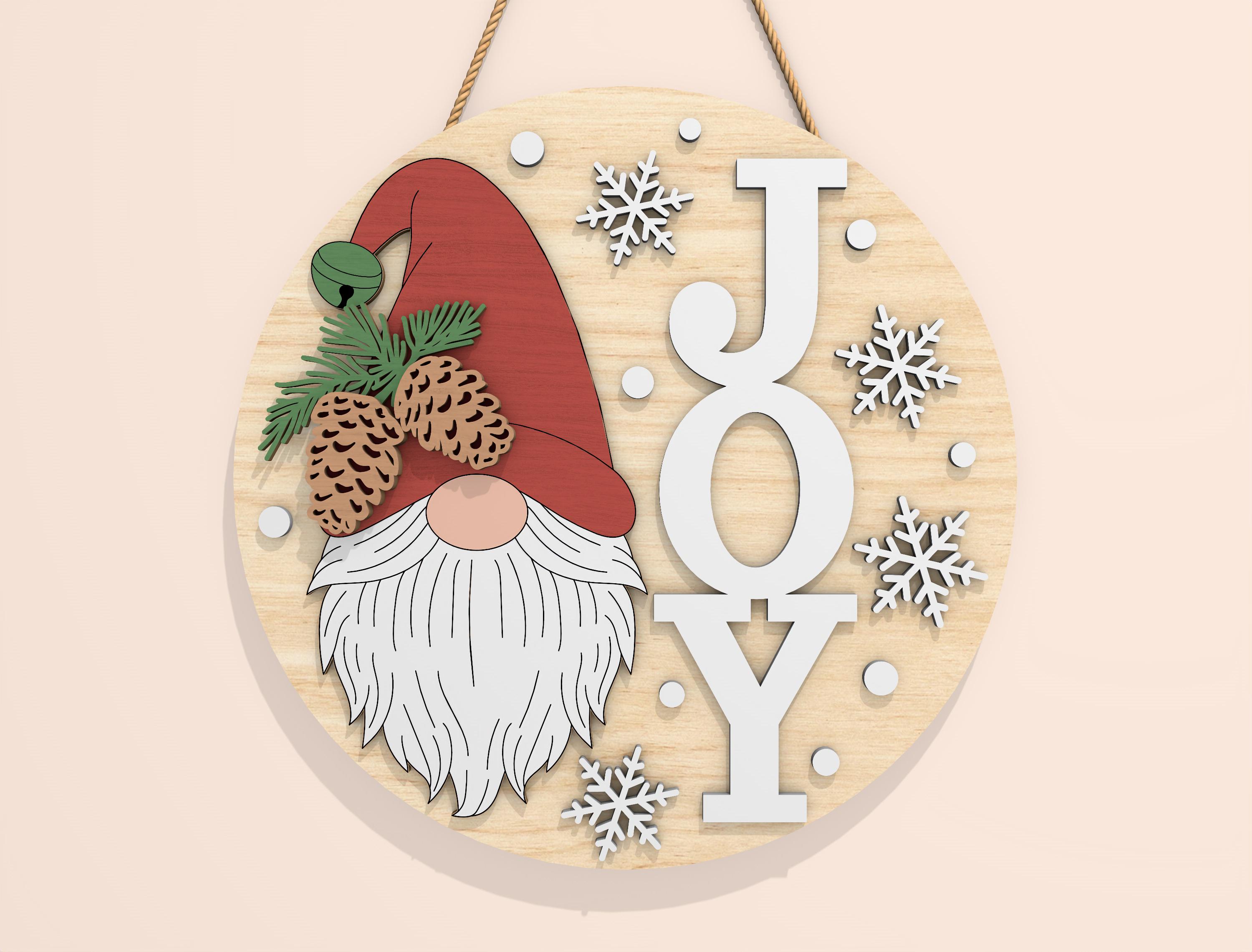 Christmas Door Hanger SVG Bundle: Laser Cut Merry Christmas Sign ...