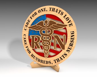 United States Nurse Stands Lasercut Svg, USA Flag Lasercut , 3D Standing Nurse Svg, Military Svg,Independence Day Table Top Decor