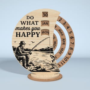 Calendario perpetuo SVG, archivo de corte láser para calendario de escritorio de madera, rueda de fechas grabada, SVG Glowforge, decoración de letreros de madera, diseño de calendario DIY imagen 10