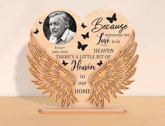 Memorial Angel Heart Hanging Ornament Angel Wing Laser Cut File