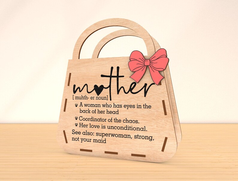 Mother's Day Bag SVG Bundle: Laser Cut Gift Box (Digital File) image 7