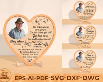 Custom Memorial Wall Decor, Grandpa Memorial SVG, Memorial Gifts svg, heaven quote svg, Glowforge SVG Files