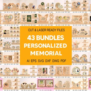 Paquete de 43+ letreros conmemorativos personalizados SVG, letreros conmemorativos svg, obsequios conmemorativos svg, en memoria amorosa svg, archivos svg Glowforge, archivos cortados con láser