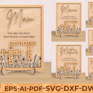 Eres la pieza que nos mantiene unidos, regalo del día de la madre Svg, regalo para mamá Svg, láser del día de la madre, glowforge
