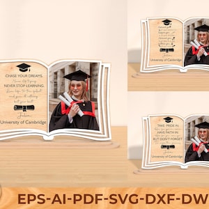 パーソナライズされた卒業 svg、卒業フォトフレーム svg、パーソナライズされた卒業ギフト、卒業ギフトファイル、Glowforge svg、レーザーカットファイル