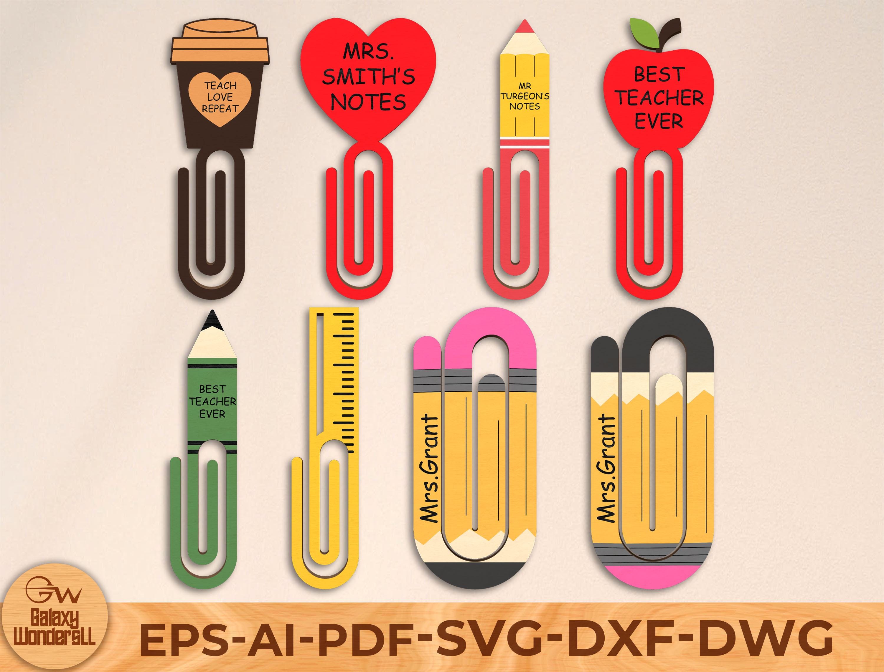 Jumbo Paper Clips Teacher Gift svg , Personalized Teacher Gift, Daycare worker gift svg ,Laser Files ,Glowforge SVG , Teacher Appreciation