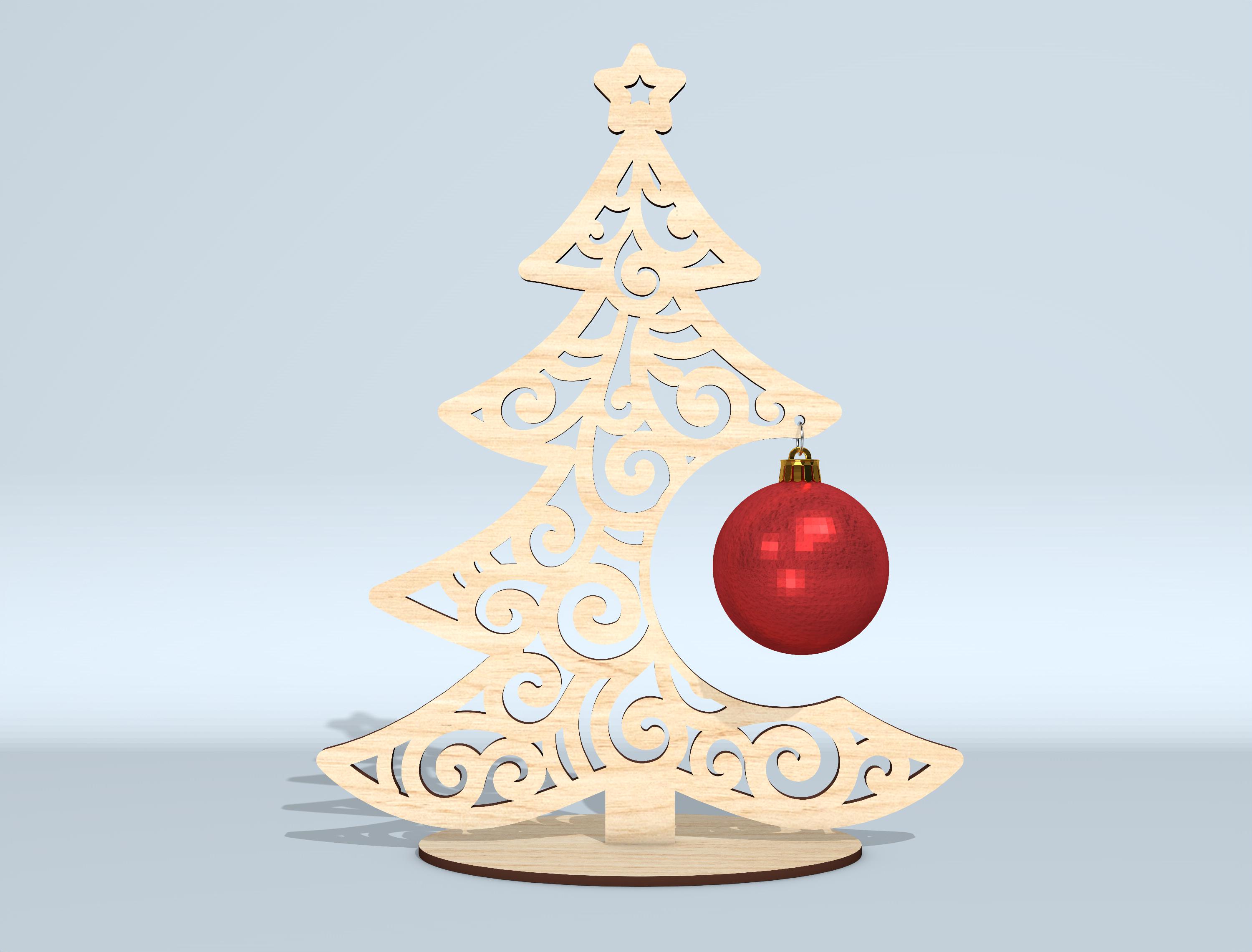 3D Christmas Tree Stand SVG Bundle, Filigree Scrollwork Desktop Decor ...