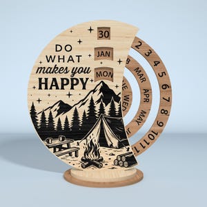 Calendario perpetuo SVG, archivo de corte láser para calendario de escritorio de madera, rueda de fechas grabada, SVG Glowforge, decoración de letreros de madera, diseño de calendario DIY imagen 11