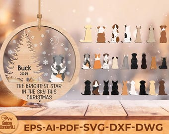 Haustier-Gedenkverzierung SVG: Hundeerinnerung Laser geschnitten Datei (digitaler Download)