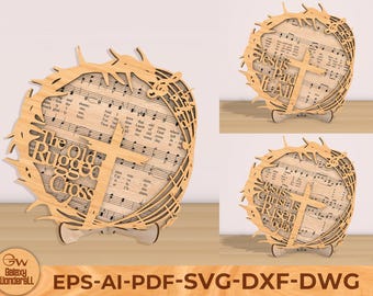 Plik muzyczny The Old Rugged Cross, Nuty Svg, Rugged Cross Svg, Inspirujące nuty hymnu chrześcijańskiego, Muzyka chrześcijańska Svg