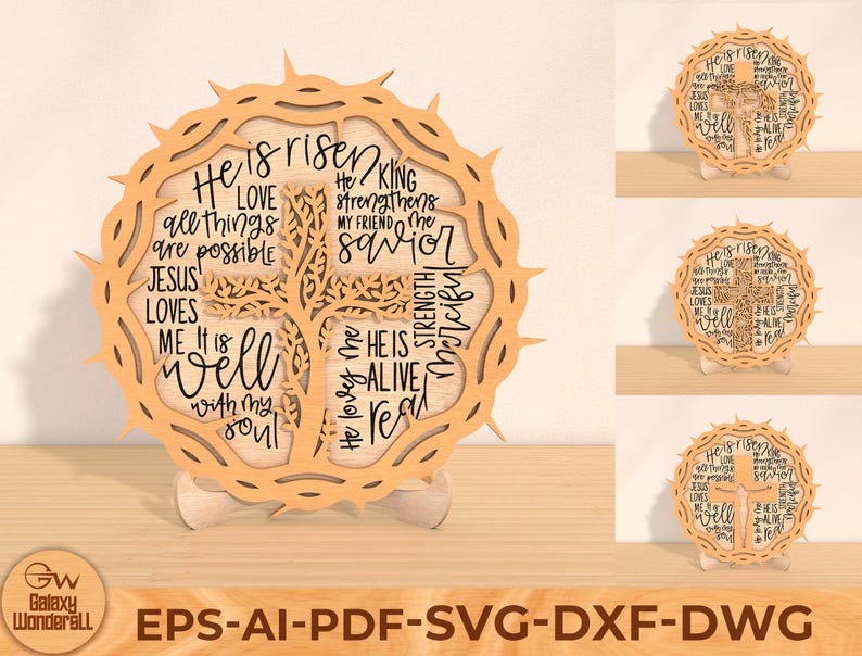 He Is Risen Sign Language Design Easter SVG File Cross Sign, Jesus Cross Laser Cut File, He is Risen ...