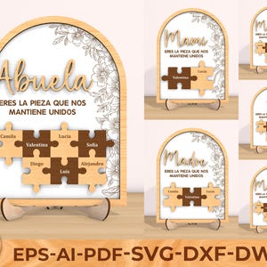 Kartelpuzzel personalizado SVG, "Eres la pieza que nos mantiene unidos", Regalo Día de la Madre Mamá Abuela Tía