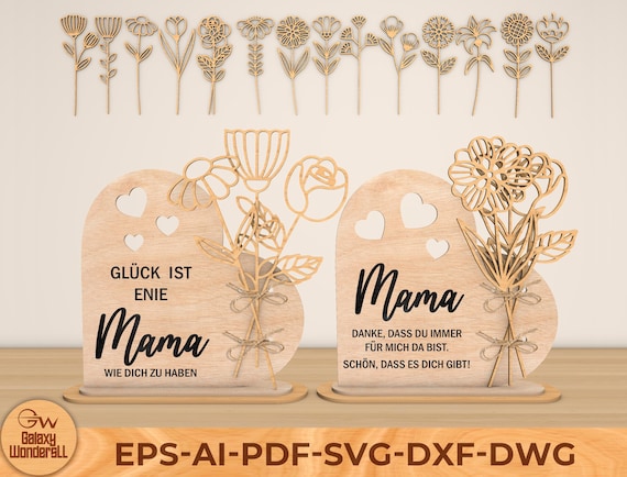 Personalized Mama Heart SVG Laser Cut File (Digital Download)