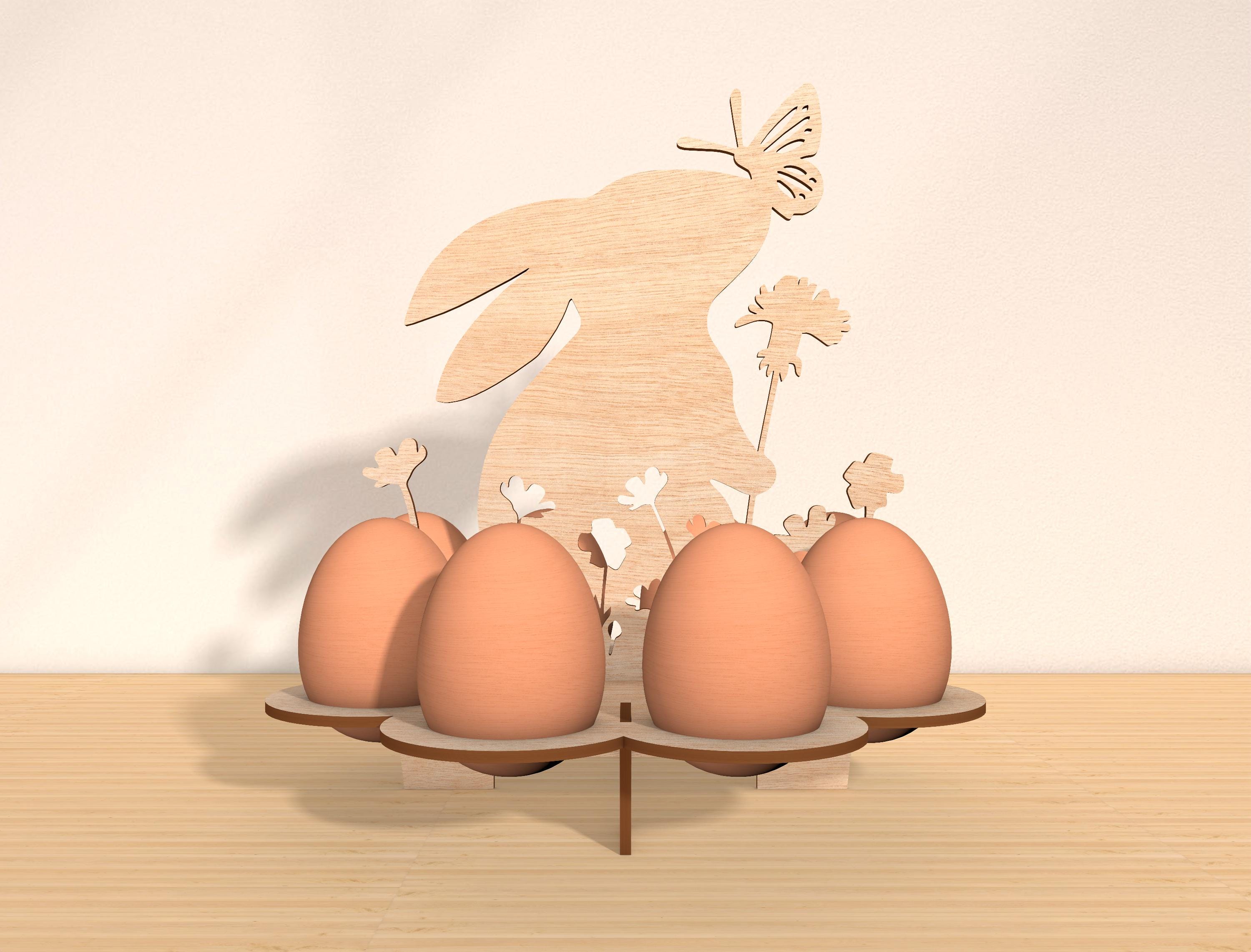 Laser Cut Easter Egg Holder SVG Bundle: Bunny Stand (digital File ...