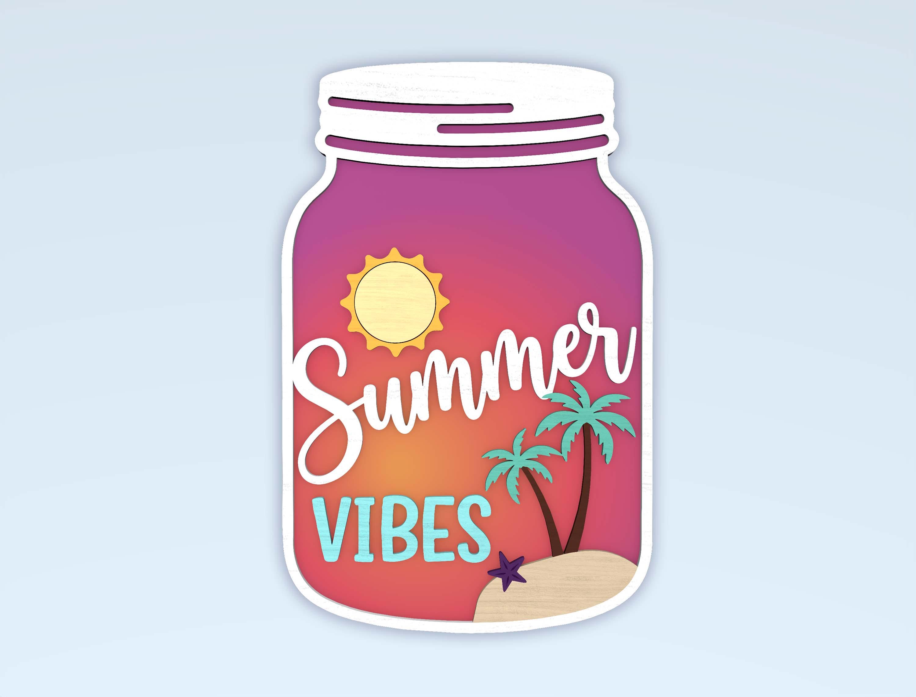 Summer Mason Jar Sign Bundle Svg, Door Hanger SVG, Glowforge Laser Cut ...