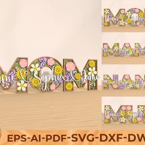 Personalisatie Moederdag meerlaagse staande svg, Happy Mother's Day cadeau voor moeder gesneden bestand, Moederdag stand svg-bestand