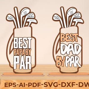 Sac de golf avec détail de découpe de bois de clubs, cadeau pour papa, sac de golf Svg, svg fête des pères, fichiers svg Glowforge