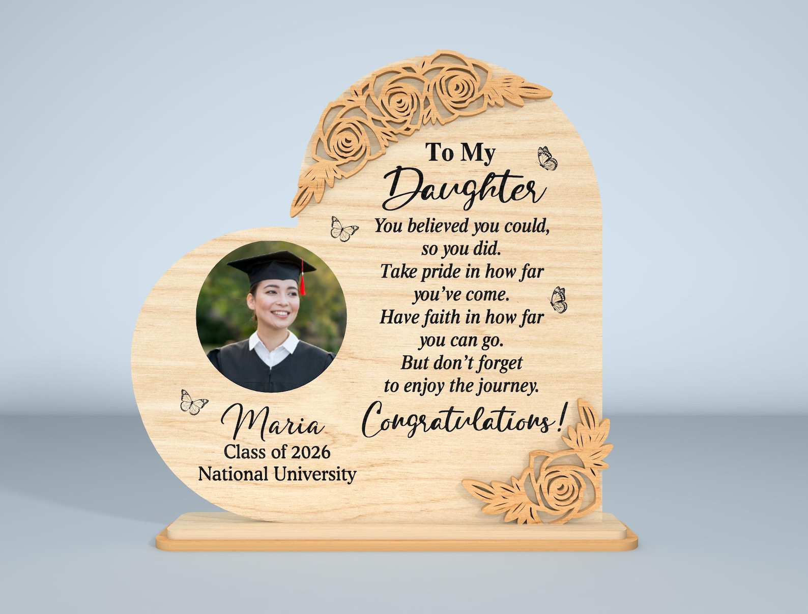 Personalized Graduation Wooden Plaque Laser Cut File, Class of 2026 ...